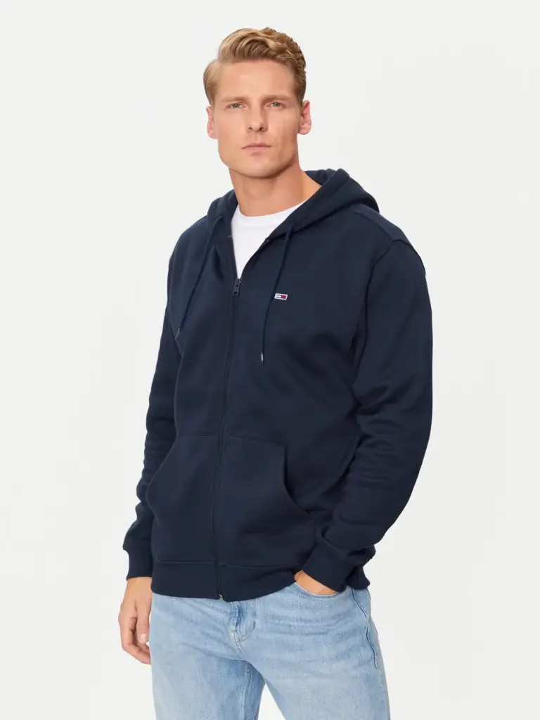 Tommy Hilfiger - Ανδρική Ζακέτα με Φερμουάρ και Κουκούλα Regular Fit DM0DM20743-C1G Μπλε Ναυτικό