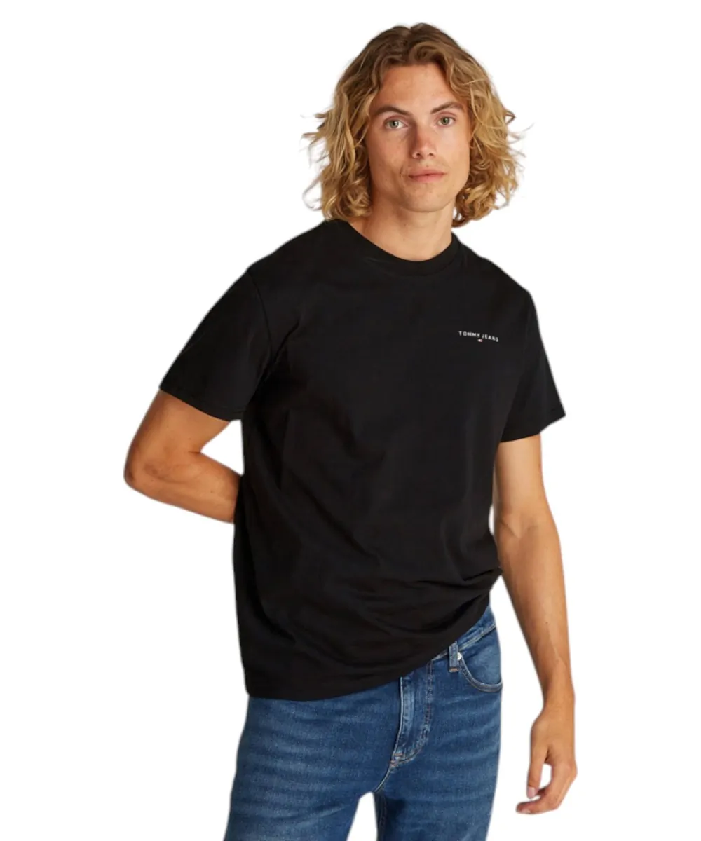 Tommy Hilfiger - Ανδρικό T-shirt  Tjm Slim Linear Chest Ss Tee Ext DM0DM21188-BDS Μαύρο