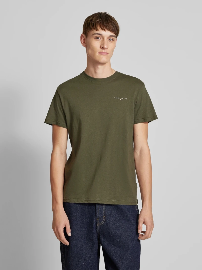 Tommy Hilfiger - Ανδρικό T-shirt  Tjm Slim Linear Chest Ss Tee Ext DM0DM21188-M12 Λαδί