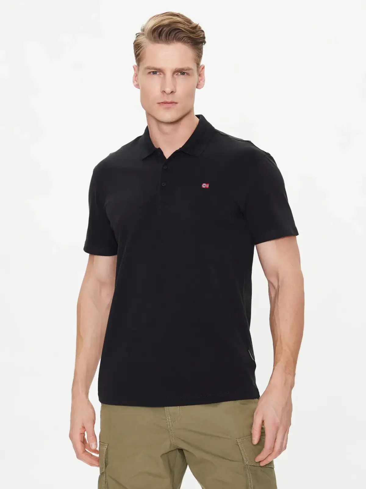 Napapijri - Ανδρικό T-shirt Polo Ealis SS Regular Fit NP0A4H8B-041 Μαύρο
