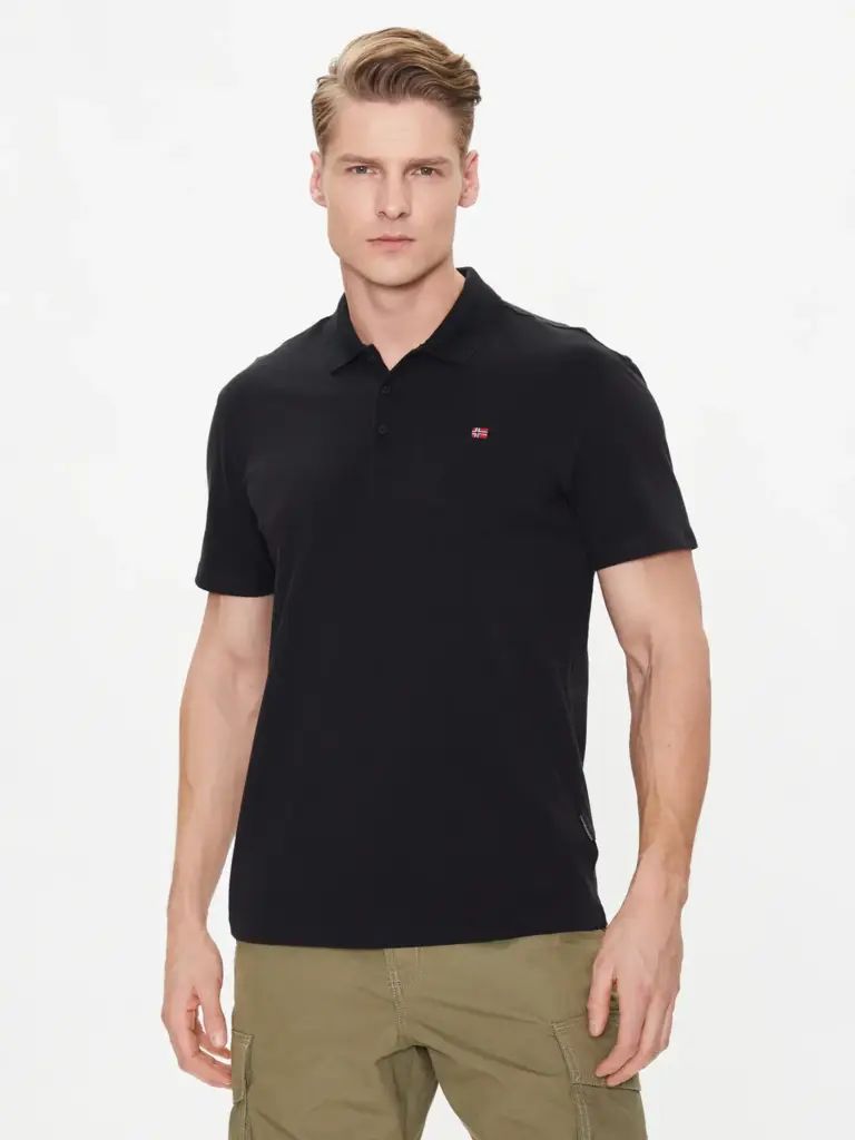 Napapijri - Ανδρικό T-shirt Polo Ealis SS Regular Fit NP0A4H8B-041 Μαύρο