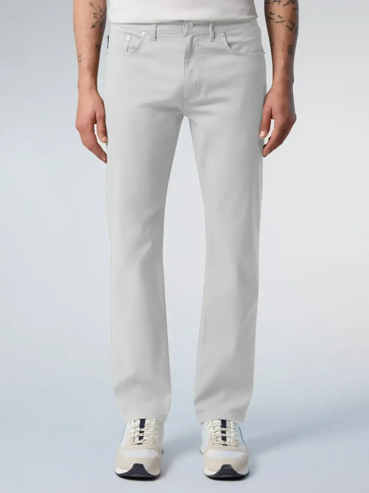 North Sails - Ανδρικό Παντελόνι Stretch dobby 5-pocket pants 673121-000-0101 Λευκό