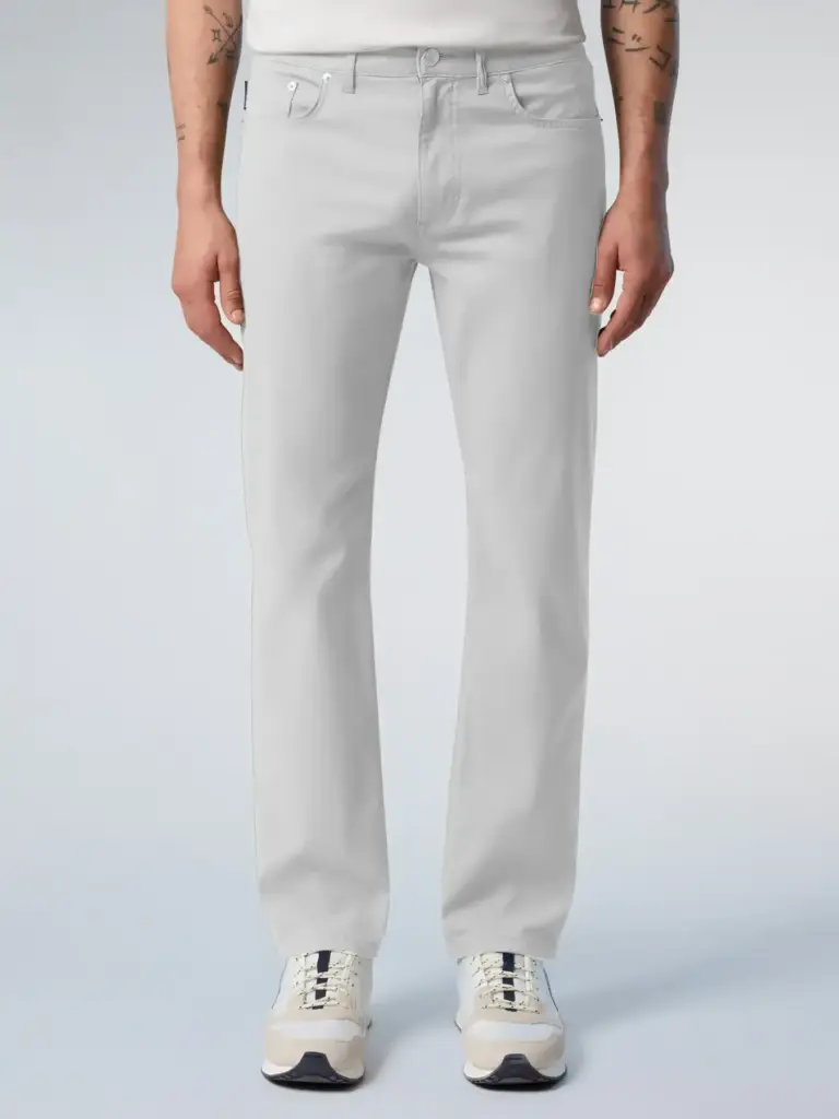 North Sails - Ανδρικό Παντελόνι Stretch dobby 5-pocket pants 673121-000-0101 Λευκό