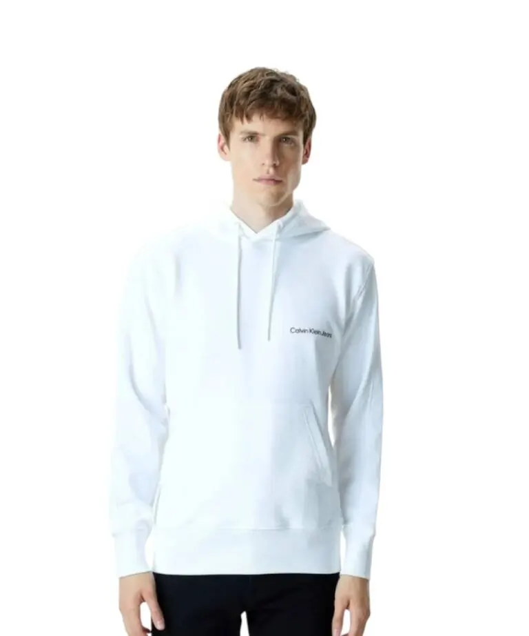Calvin Klein - Institutional Ανδρικό Φούτερ Regular Fit J30J324620-YAF Λευκό