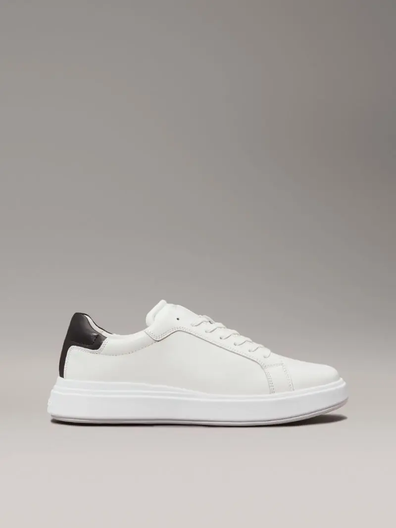Calvin Klein - Ανδρικά Sneakers Low Top Lace Up Lth HM0HM01016-0K9 Λευκό