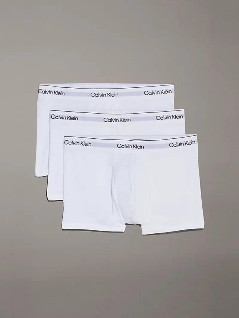 Calvin Klein - Ανδρικά Μποξεράκια 3Pack Icon Cotton Stretch LV00NB4392-100 Λευκό