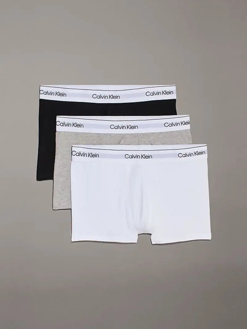 Calvin Klein - Ανδρικά Μποξεράκια 3Pack Icon Cotton Stretch LV00NB4392-MP1 Μαύρο/Λευκό/Γκρι
