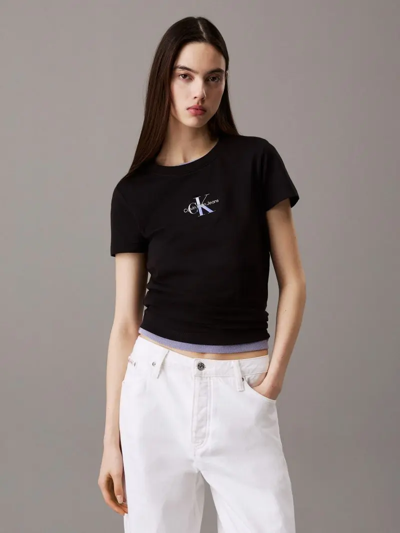 Calvin Klein - Γυναικείο T-Shirt Gradient Monologo slim Fit J20J225252-BEH Μαύρο