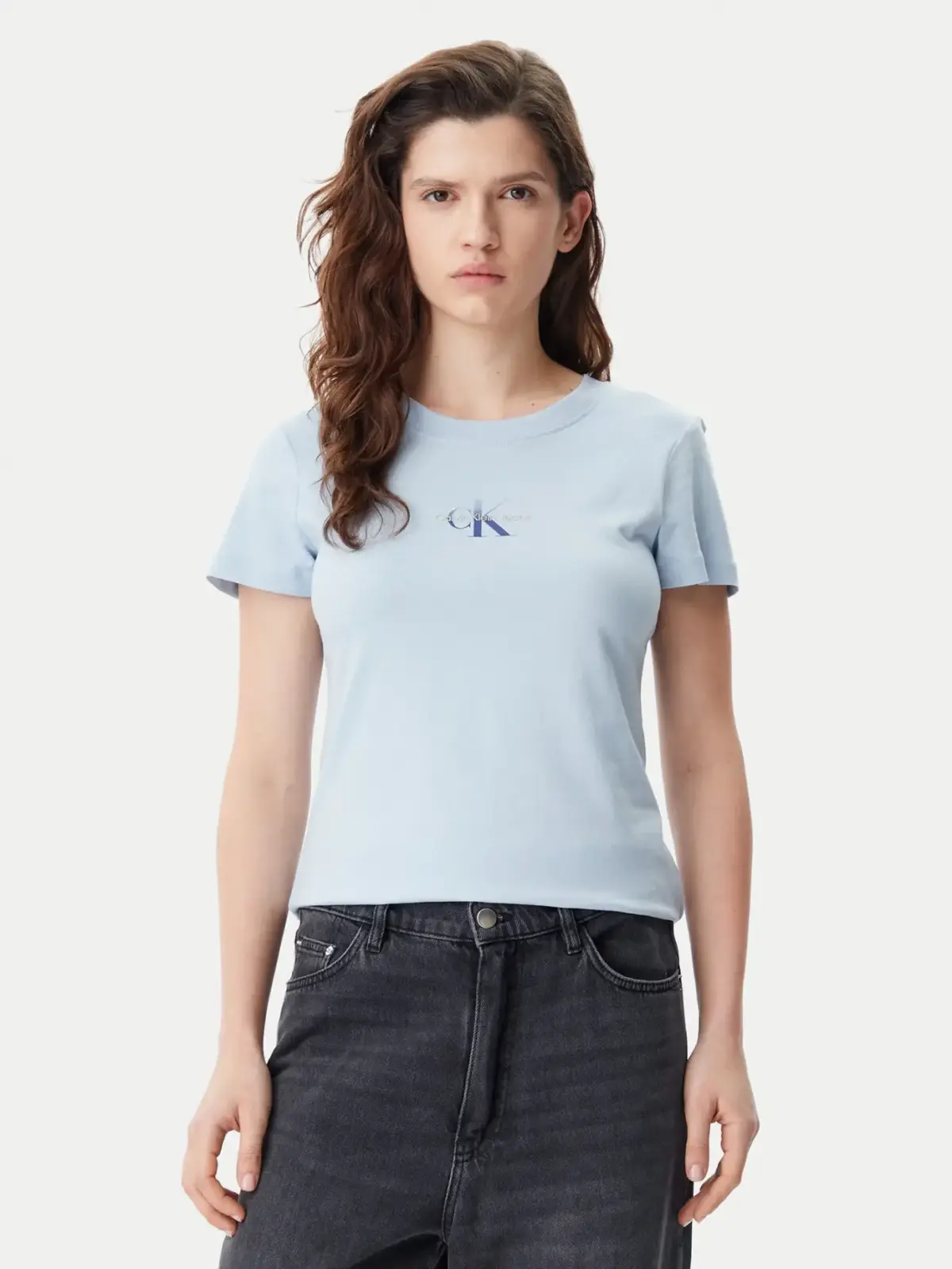 Calvin Klein - Γυναικείο T-Shirt Gradient Monologo slim Fit J20J225252-CUI Γαλάζιο