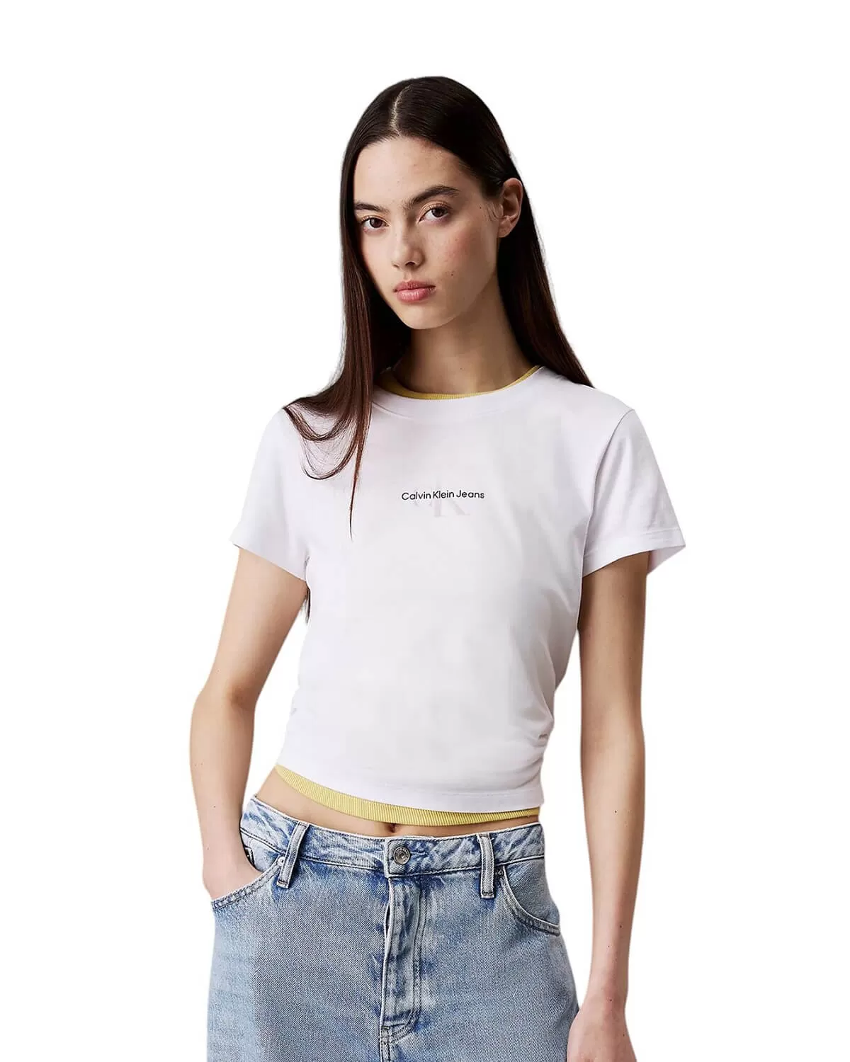 Calvin Klein - Γυναικείο T-Shirt Gradient Monologo slim Fit J20J225252-YAA Λευκό