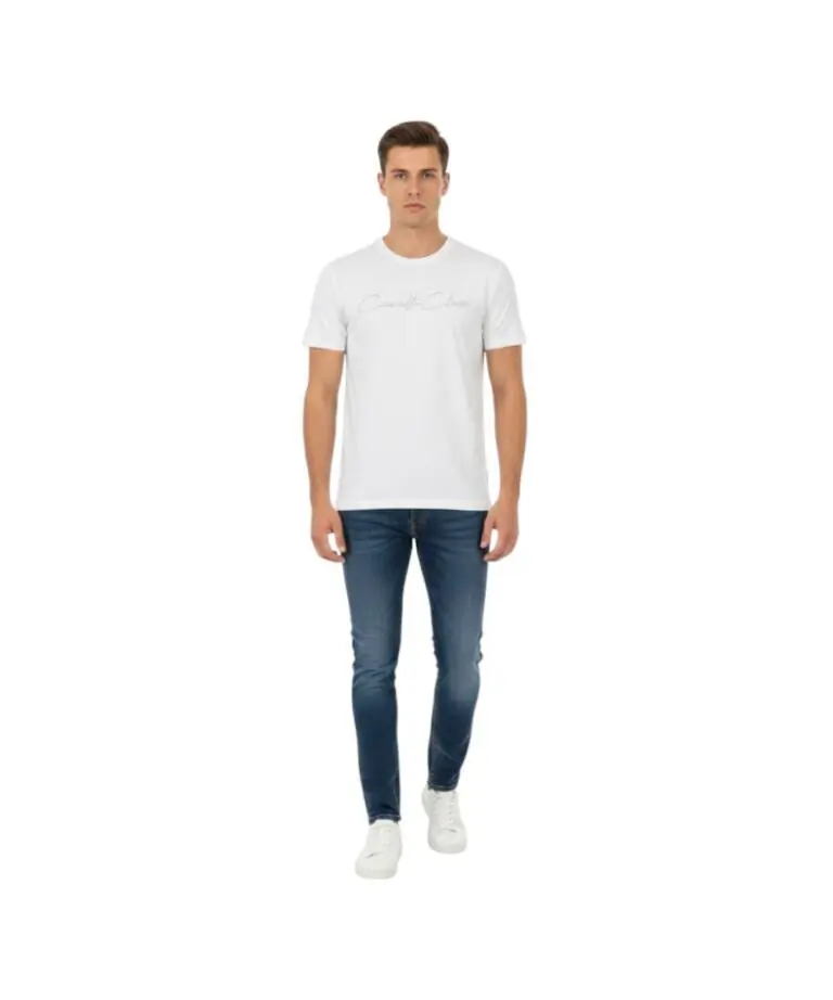 Cavalli Class - Ανδρική Μπλούζα T-Shirt Κοντομάνικη Short Sleeve TXT60BJD060-00533 Λευκό