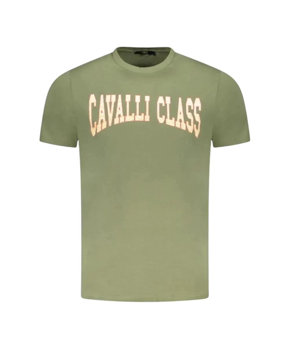 Cavalli Class - Ανδρική Μπλούζα T-Shirt Κοντομάνικη Short Sleeve TXT61AJD060-04050 Λαδί