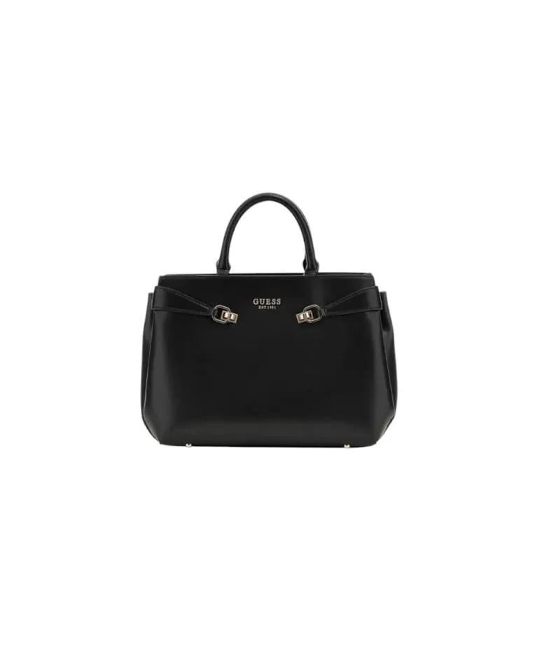 Guess - Γυναικεία Τσάντα Leather Girlfriend Satchel HWVG9639060-BLA Μαύρο