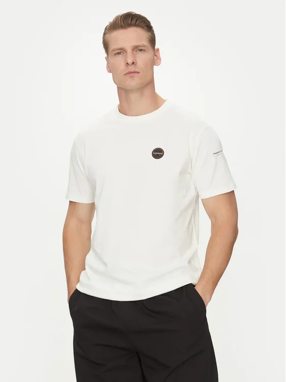 Napapijri - Ανδρικό T-shirt  S-Badge Ss Regular Fit NP0A4I3N-206 Λευκό