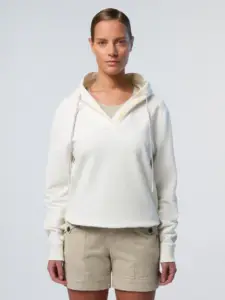 North Sails - Γυναικεία Μπλούζα φούτερ V-neck 091177-000-0105 Λευκό