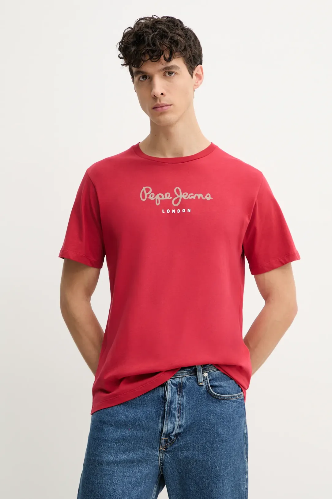 Pepe Jeans - Ανδρικό T-shirt Eggo Regular Fit PM508208-285 Κόκκινο