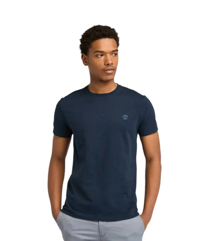 Timberland - Ανδρικό T-shirt με Λογότυπο Oyster River Logo Tee TB0A2BR3-Z02 Μπλε Ναυτικό