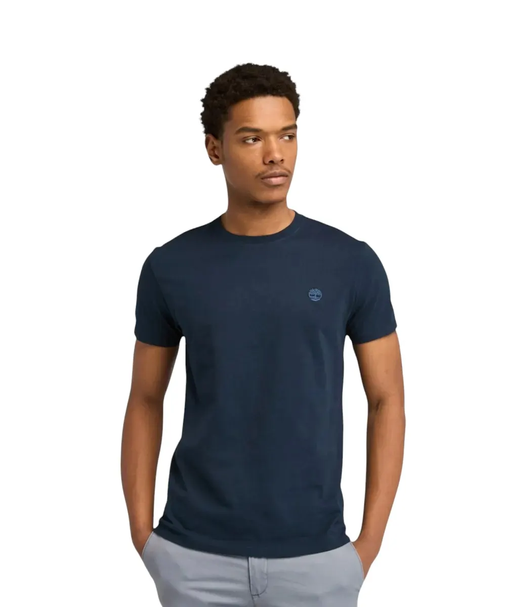 Timberland - Ανδρικό T-shirt με Λογότυπο Oyster River Logo Tee TB0A2BR3-Z02 Μπλε Ναυτικό