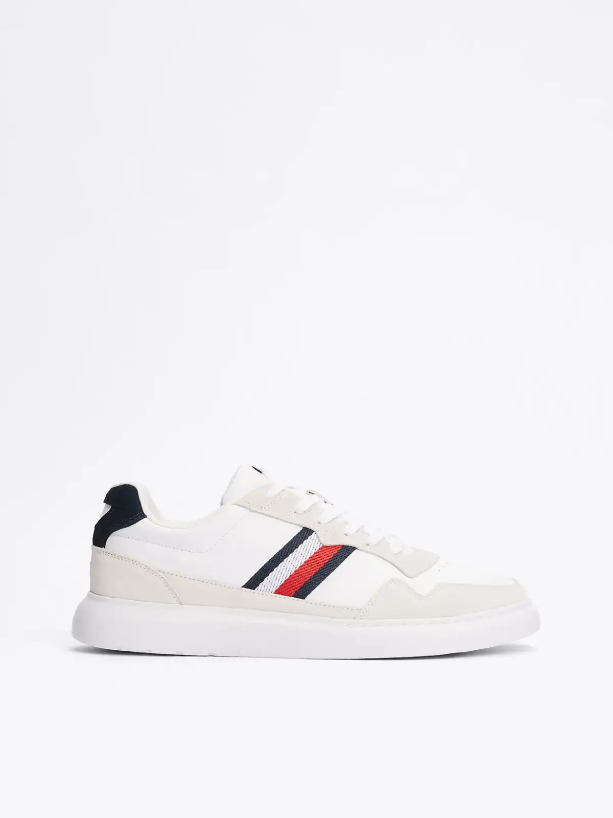 Tommy Hilfiger - Ανδρικά Sneakers Light Cupsole Lth Mix Stripes FM0FM04889-0K6 Λευκό