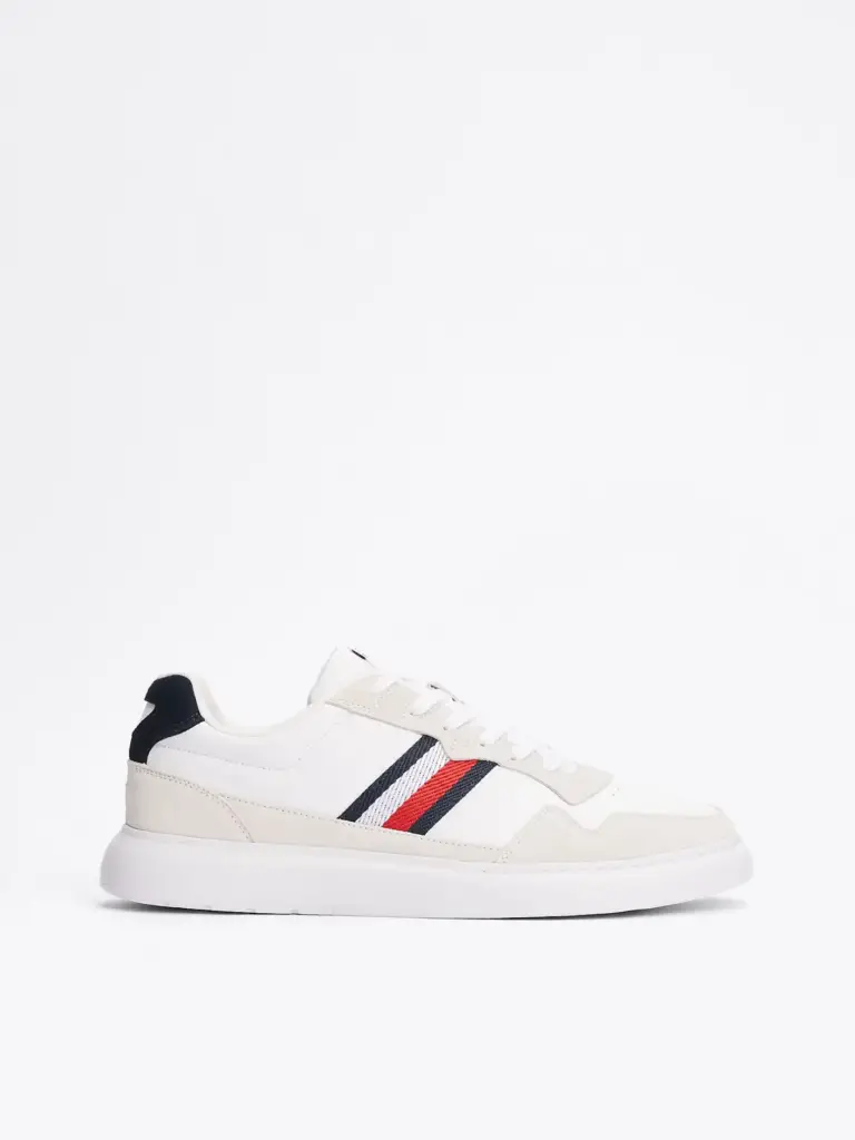 Tommy Hilfiger - Ανδρικά Sneakers Light Cupsole Lth Mix Stripes FM0FM04889-0K6 Λευκό