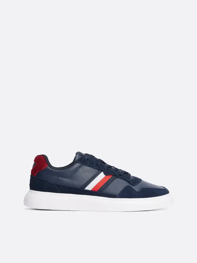 Tommy Hilfiger - Ανδρικά Sneakers Light Cupsole Lth Mix Stripes FM0FM04889-C1G Μπλε