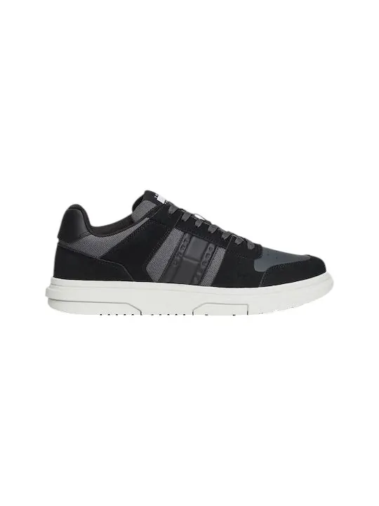 Tommy Hilfiger - Ανδρικά Sneakers The Brooklyn Mixed Texture Suede Trainers EM0EM01457-BDS Μαύρο