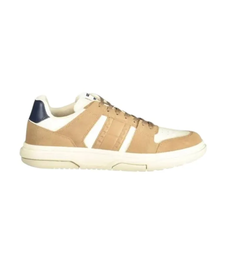 Tommy Hilfiger - Ανδρικά Sneakers The Brooklyn Mixed Texture Suede Trainers EM0EM01457-GWE Μπεζ
