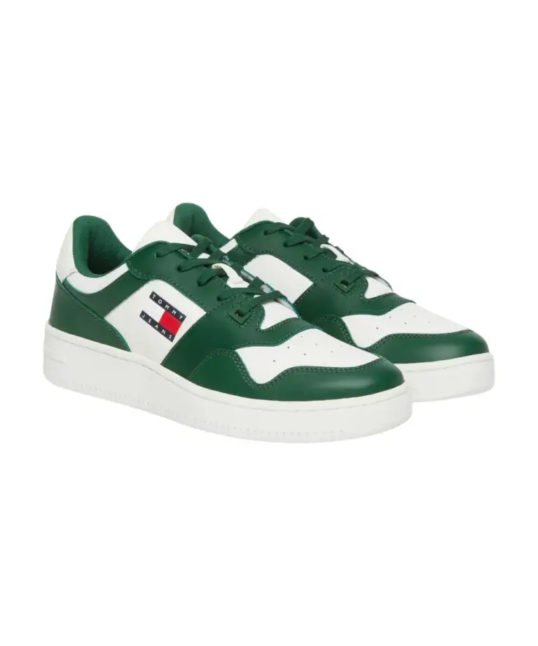 Tommy Hilfiger - Ανδρικά Δερμάτινα Sneakers Tjm Retro Basket Ess EM0EM01395-L2P Πράσινο