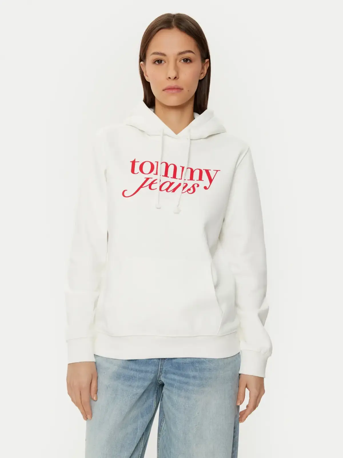 Tommy Hilfiger - Γυναικείο Φούτερ με Κουκούλα Tjw Reg Ess Regular Fit DW0DW20170-YBL Εκρού