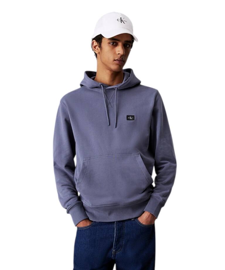 Calvin Klein - Woven Label Hoodie Φούτερ J30J327113-CGE Μπλε