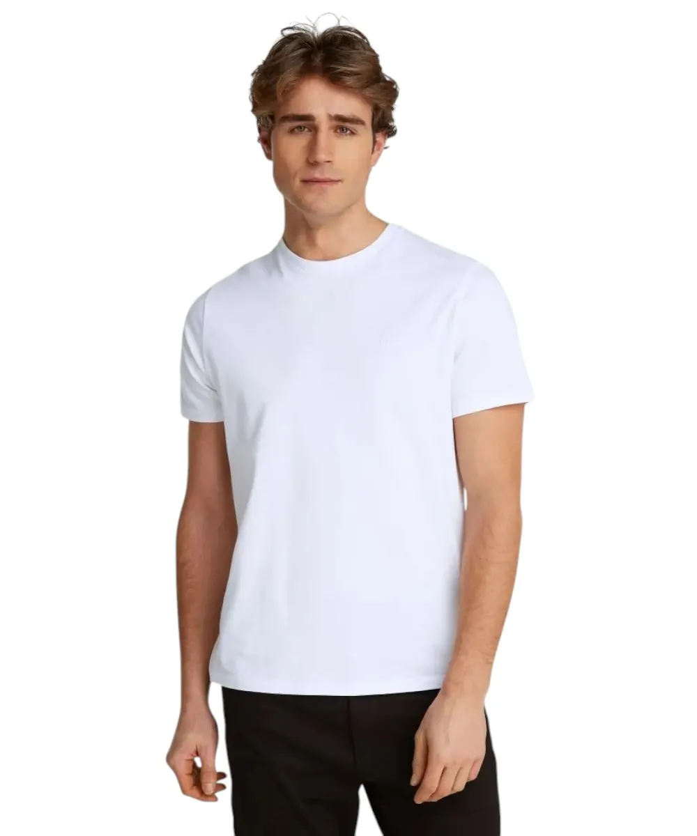 Calvin Klein - Ανδρικό T-shirt  Smooth Cttn Solid Regular Fit LV040HM265-YAA Λευκό