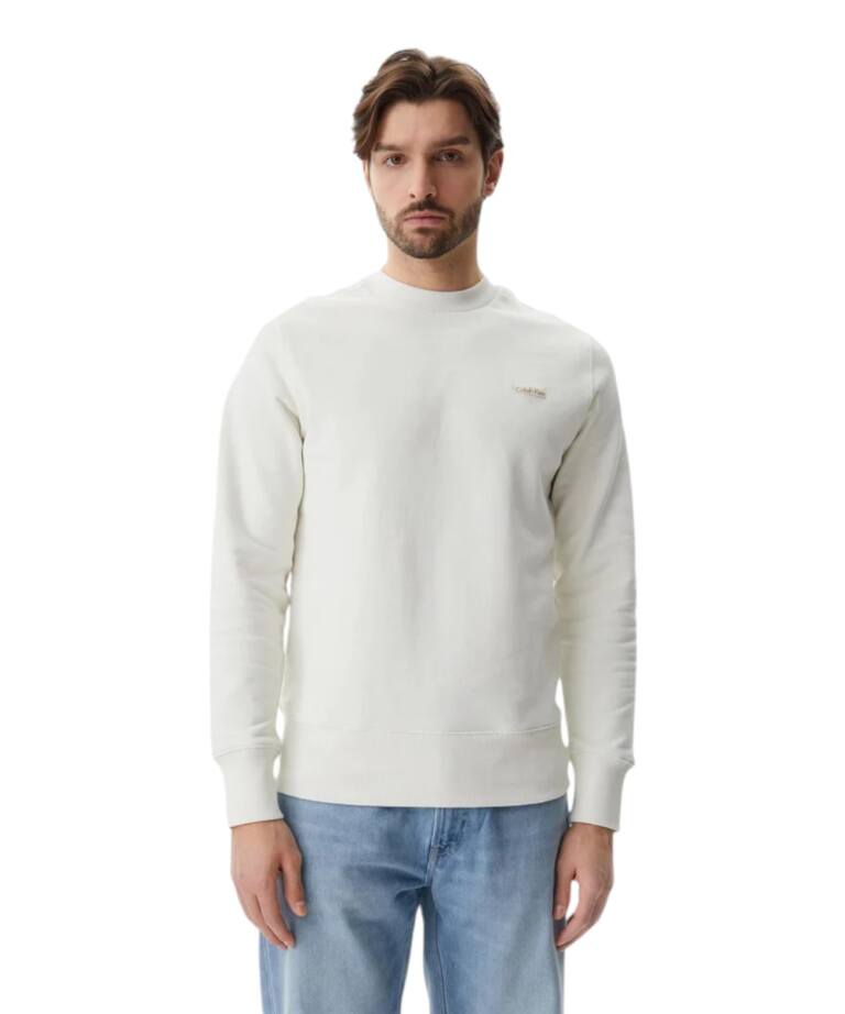 Calvin Klein - Ανδρικό Φούτερ Ck Jeans Label Crew Neck J30J327530-YAS Μπεζ