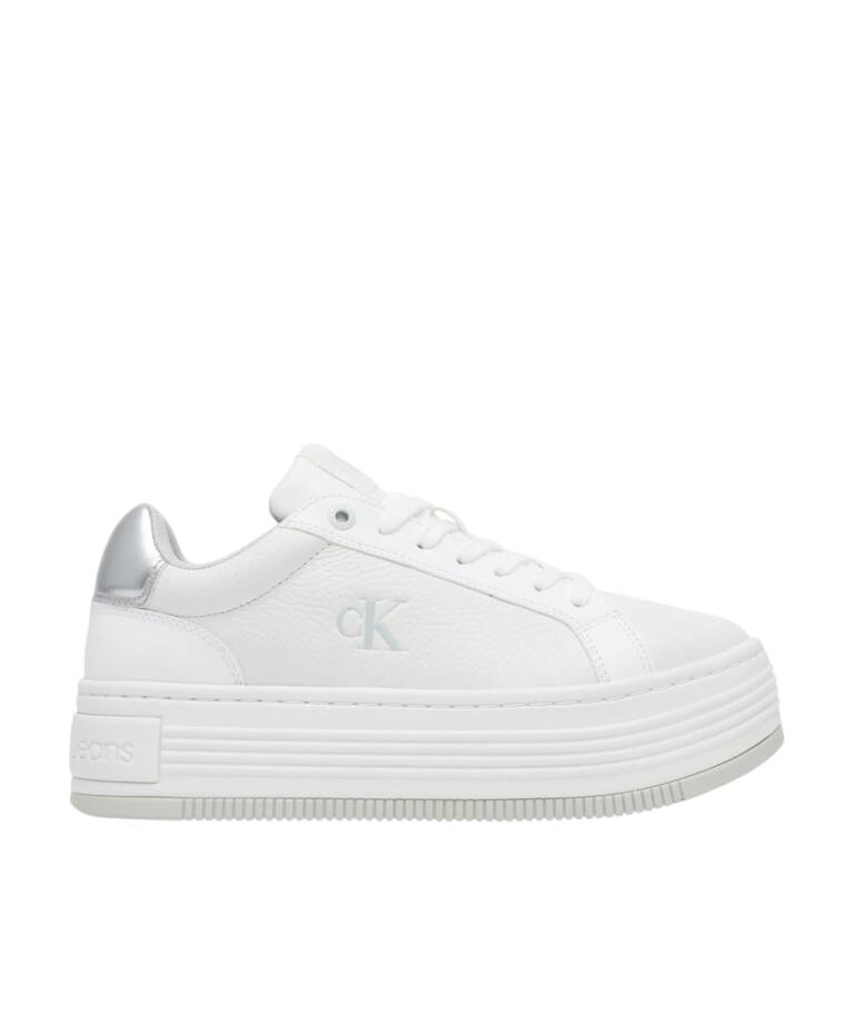 Calvin Klein - Γυναικεία Sneakers Bold Flatf Low Lace Mg YW0YW01766-0LI Λευκό