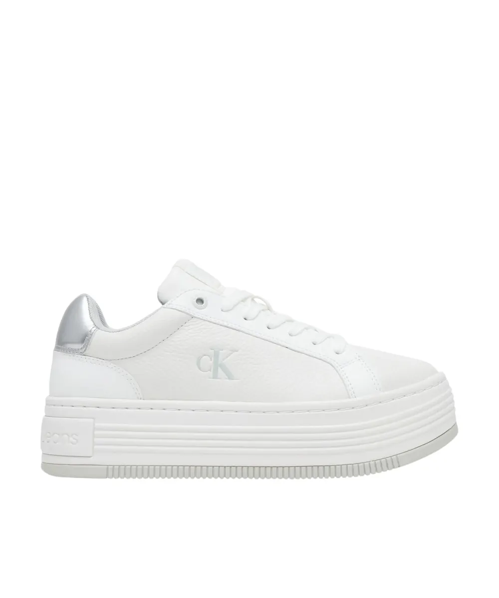 Calvin Klein - Γυναικεία Sneakers Bold Flatf Low Lace Mg YW0YW01766-0LI Λευκό