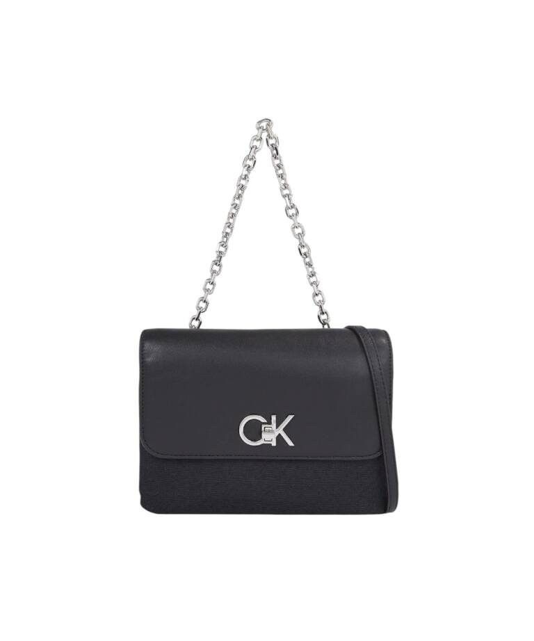 Calvin Klein - Γυναικεία Τσάντα Ck Re Lock Double Gusett K60K611877-0GK Μαύρο