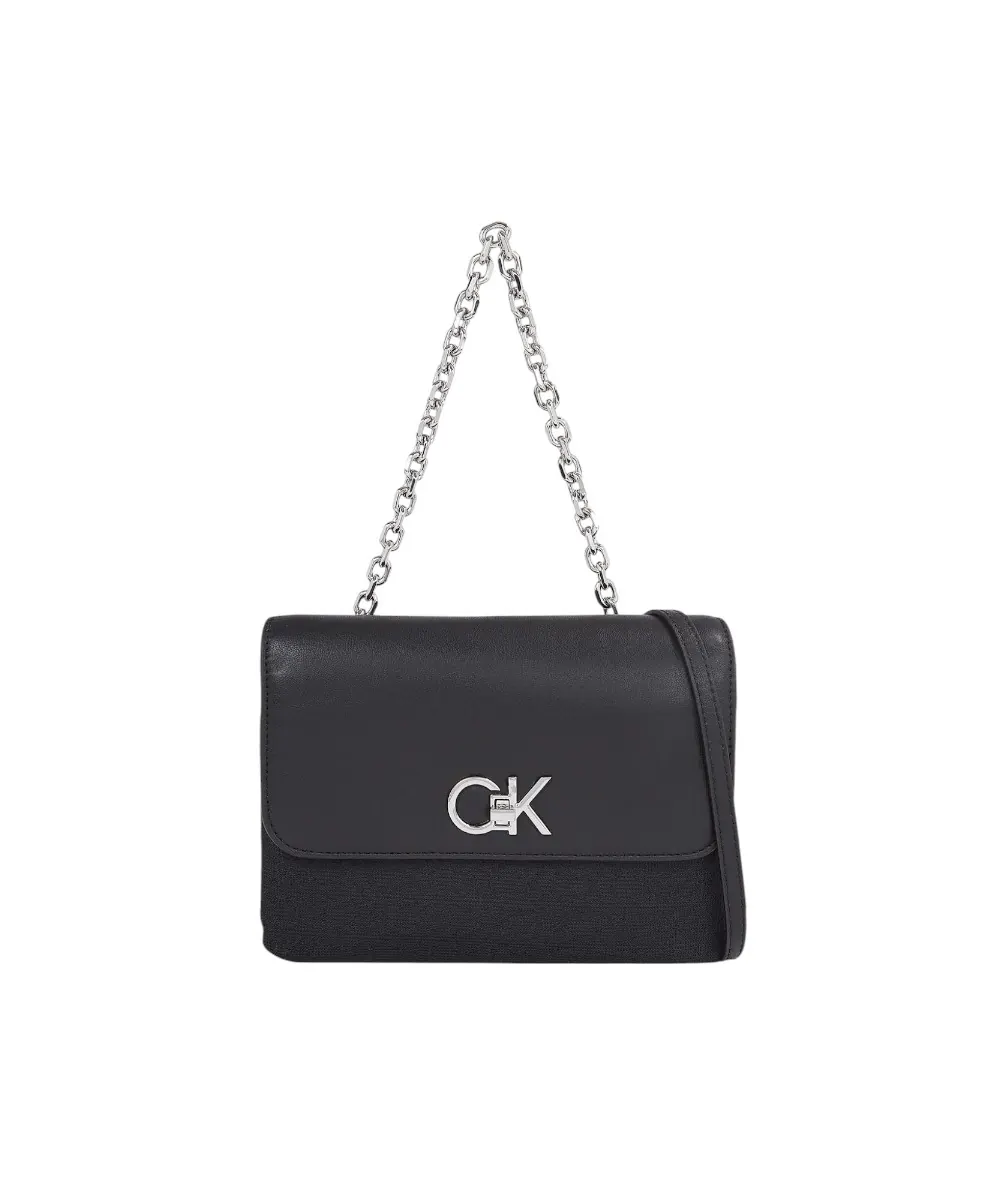 Calvin Klein - Γυναικεία Τσάντα Ck Re Lock Double Gusett K60K611877-0GK Μαύρο