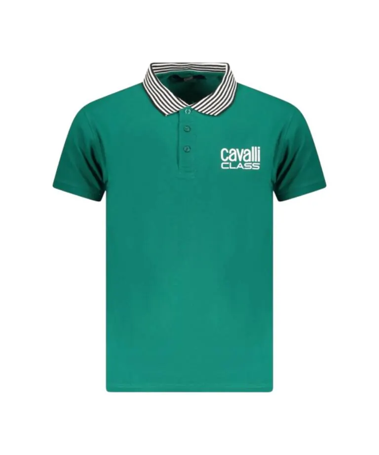 Cavalli Class - Ανδρική Μπλούζα T-Shirt Polo Short Sleeve TXT64EKB002-04038 Πράσινο