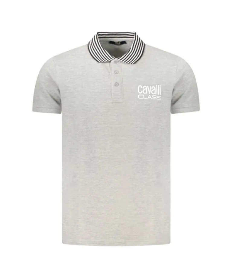 Cavalli Class - Ανδρική Μπλούζα T-Shirt Polo Short Sleeve TXT64EKB002-05001 Γκρι
