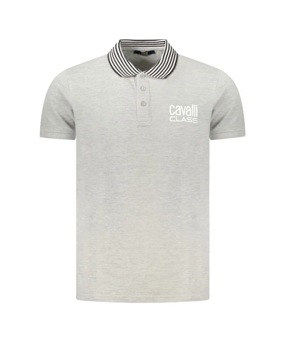 Cavalli Class - Ανδρική Μπλούζα T-Shirt Polo Short Sleeve TXT64EKB002-05001 Γκρι