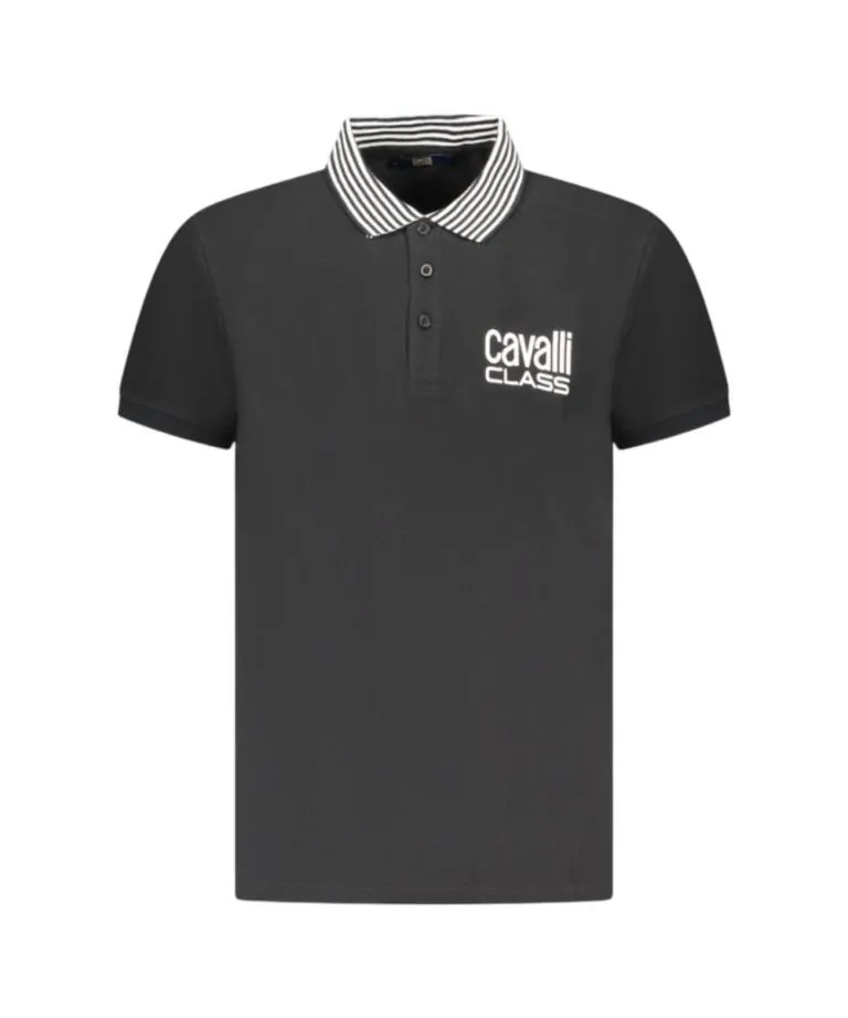 Cavalli Class - Ανδρική Μπλούζα T-Shirt Polo Short Sleeve TXT64EKB002-05051 Μαύρο