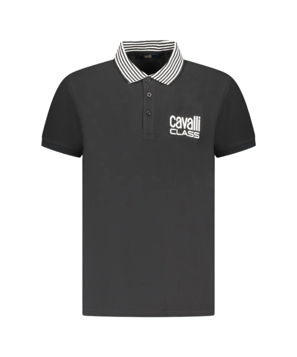 Cavalli Class - Ανδρική Μπλούζα T-Shirt Polo Short Sleeve TXT64EKB002-05051 Μαύρο