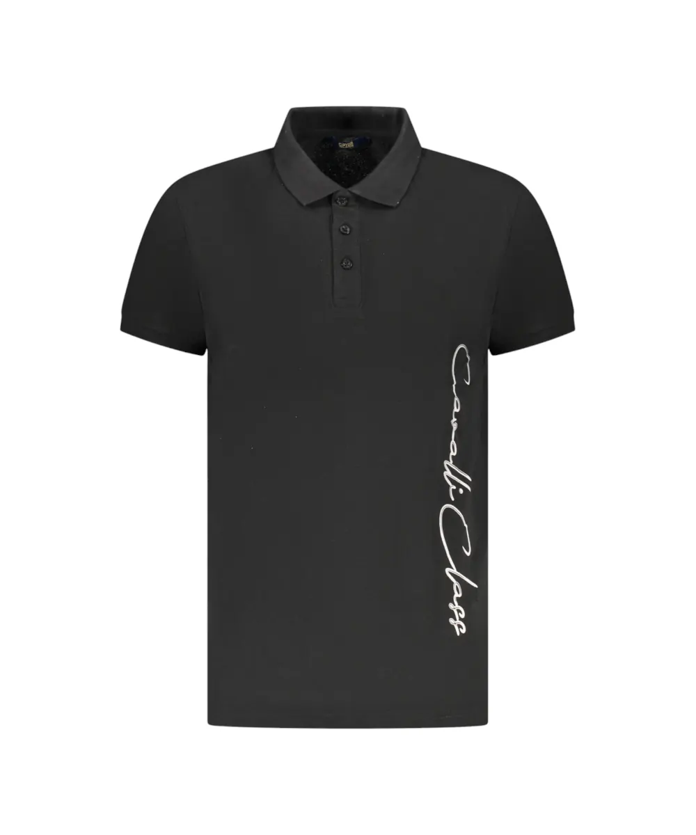 Cavalli Class - Ανδρική Μπλούζα T-Shirt Polo Short Sleeve TXT64FJD060-05051 Μαύρο