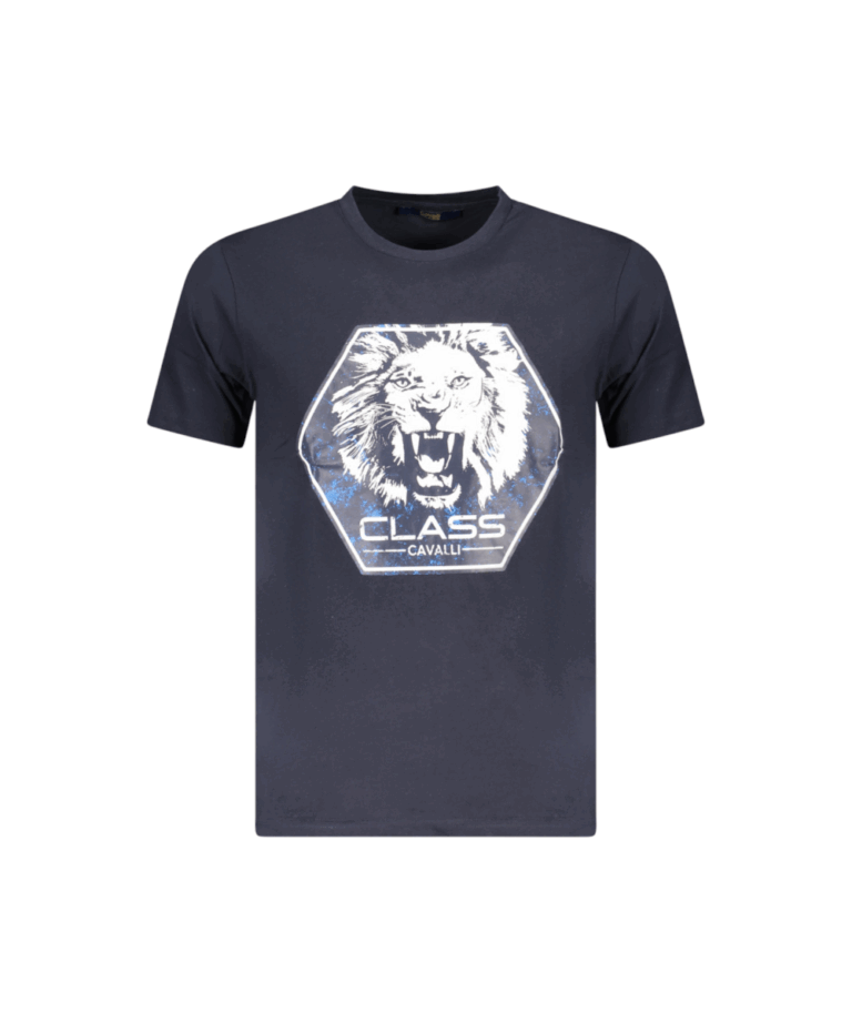 Cavalli Class - Ανδρική Μπλούζα T-Shirt Κοντομάνικη Short Sleeve TXT60PJD060-04502 Μπλε