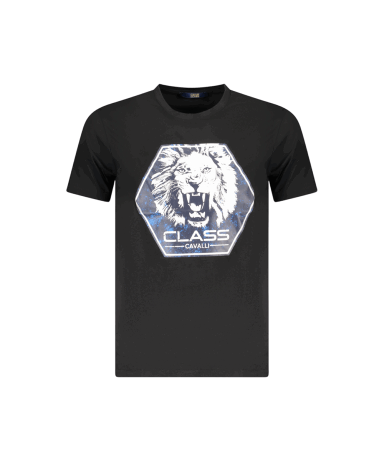 Cavalli Class - Ανδρική Μπλούζα T-Shirt Κοντομάνικη Short Sleeve TXT60PJD060-05051 Μαύρο