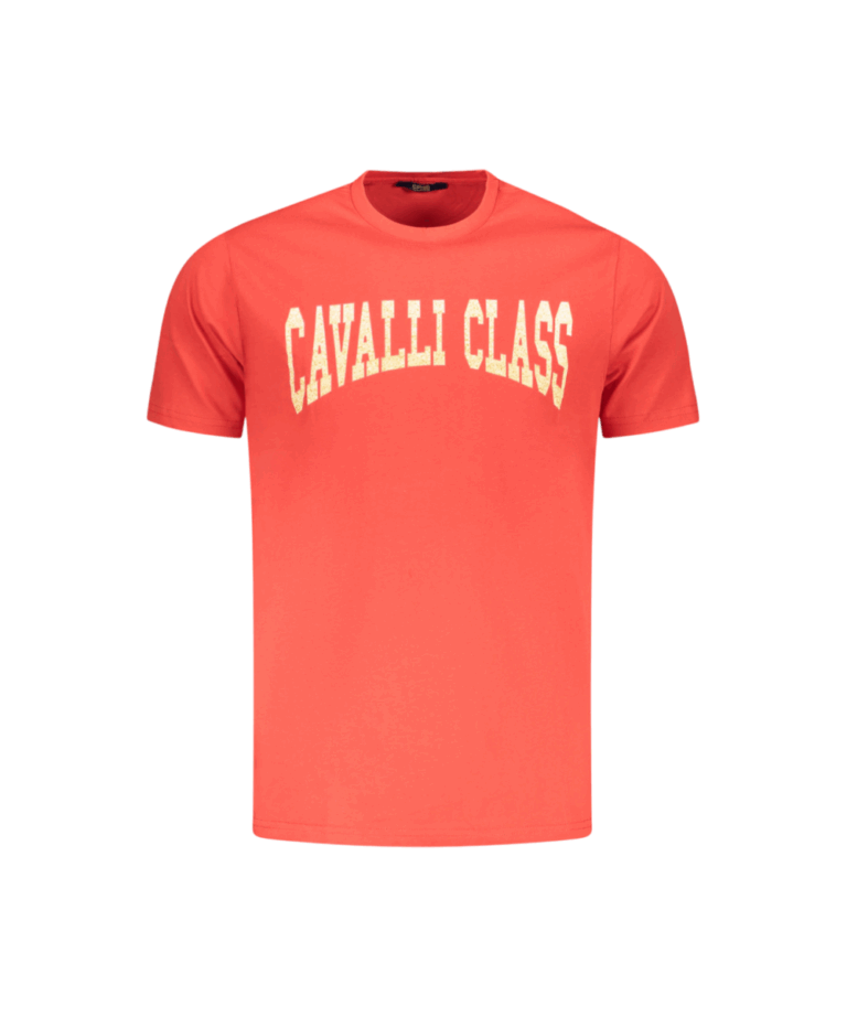 Cavalli Class - Ανδρική Μπλούζα T-Shirt Κοντομάνικη Short Sleeve TXT61AJD060-02000 Κόκκινο