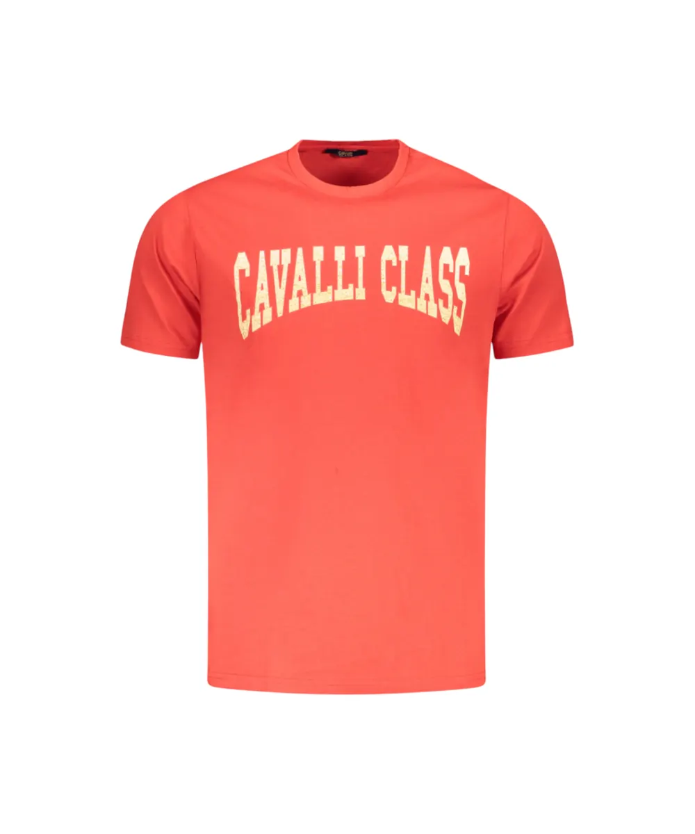 Cavalli Class - Ανδρική Μπλούζα T-Shirt Κοντομάνικη Short Sleeve TXT61AJD060-02000 Κόκκινο
