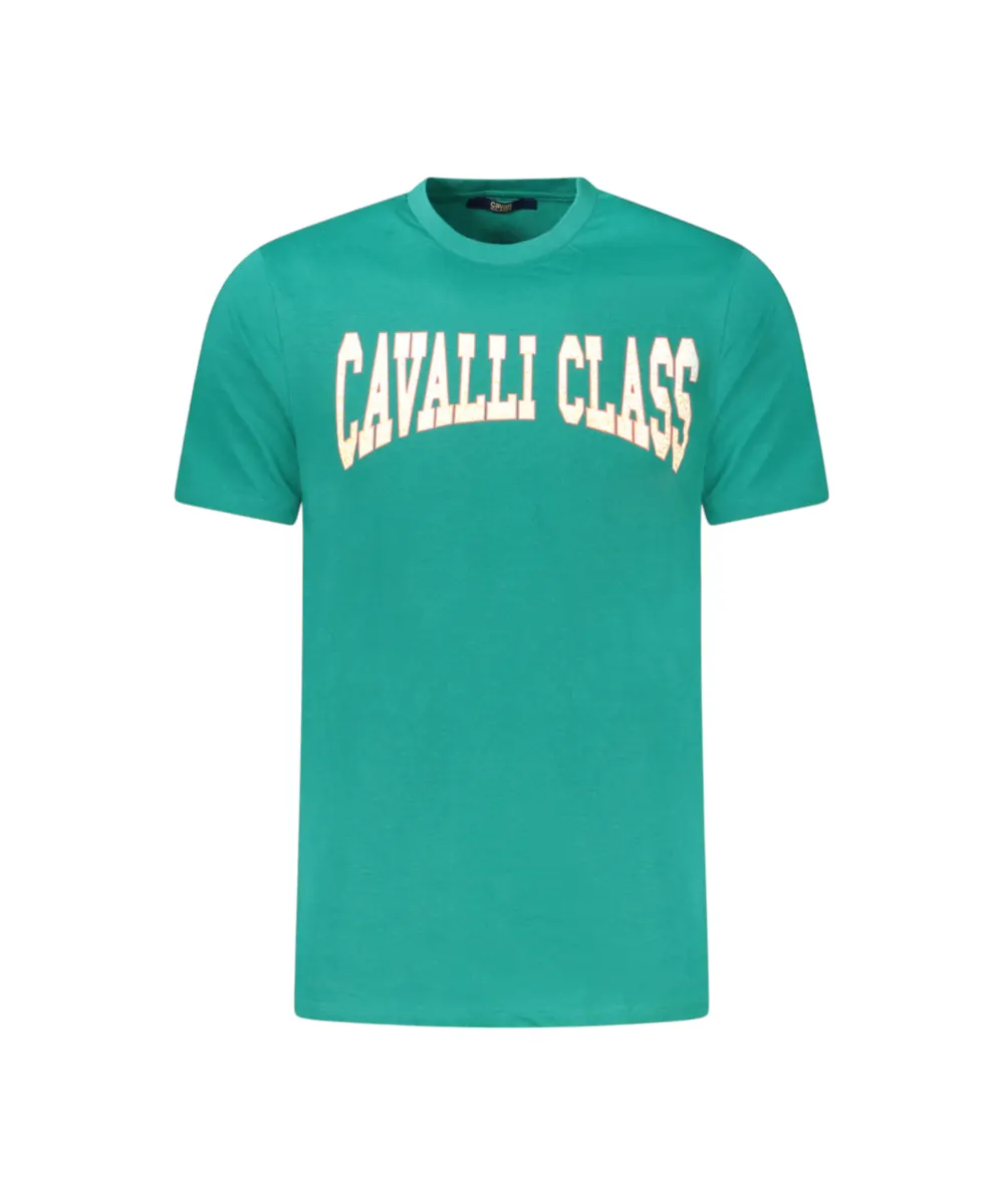 Cavalli Class - Ανδρική Μπλούζα T-Shirt Κοντομάνικη Short Sleeve TXT61AJD060-04038 Πράσινο