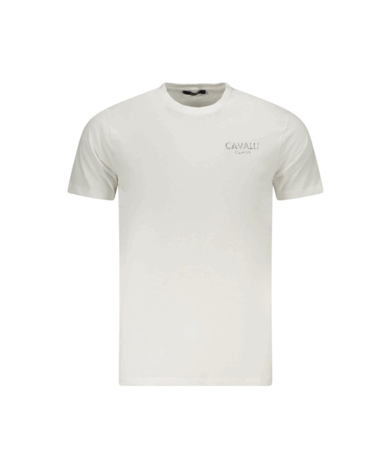 Cavalli Class - Ανδρική Μπλούζα T-Shirt Κοντομάνικη Short Sleeve TXT61JJD060-00533 Λευκό