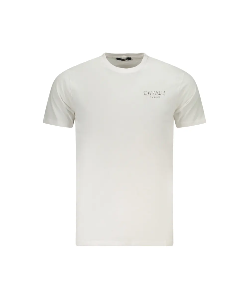 Cavalli Class - Ανδρική Μπλούζα T-Shirt Κοντομάνικη Short Sleeve TXT61JJD060-00533 Λευκό