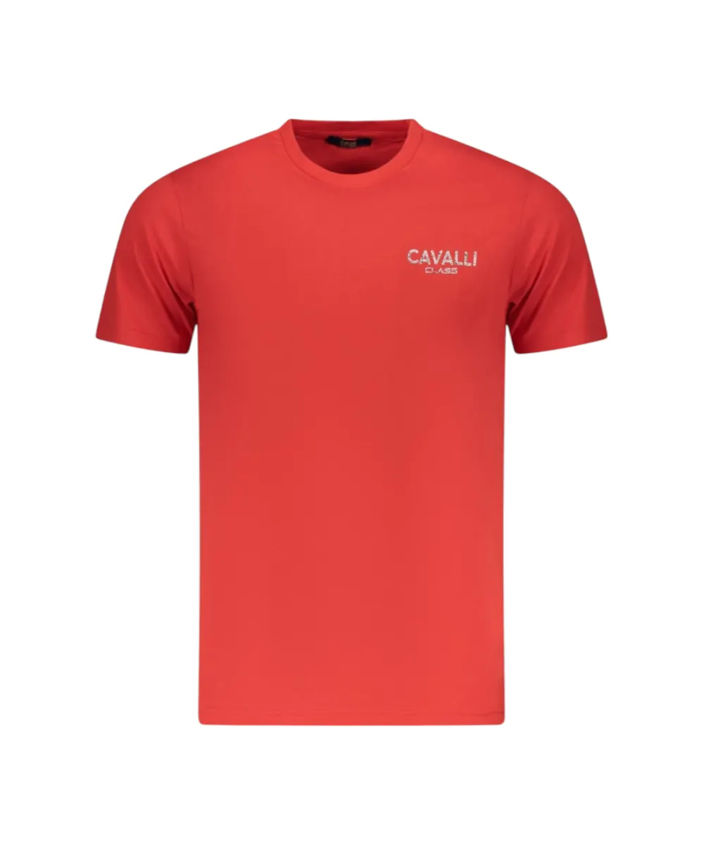 Cavalli Class - Ανδρική Μπλούζα T-Shirt Κοντομάνικη Short Sleeve TXT61JJD060-02000 Κόκκινο